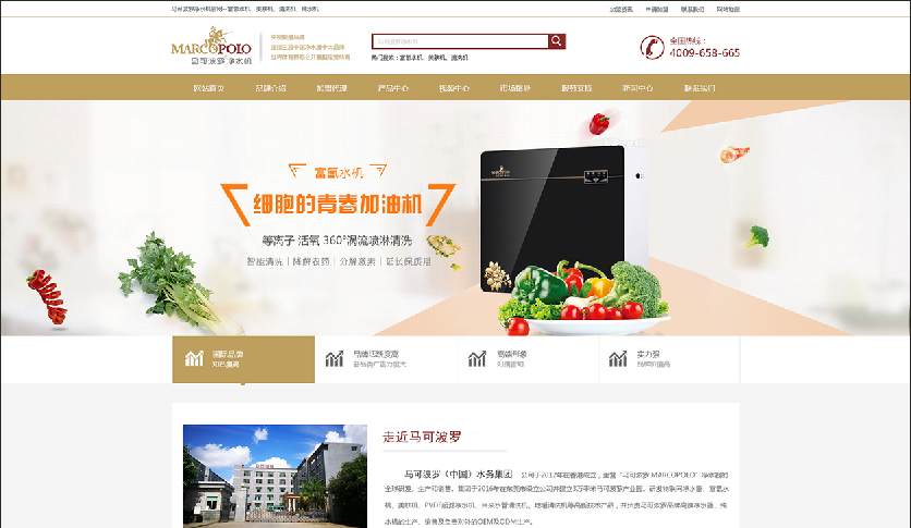 深圳马可波罗净水机营销型网站建设案例